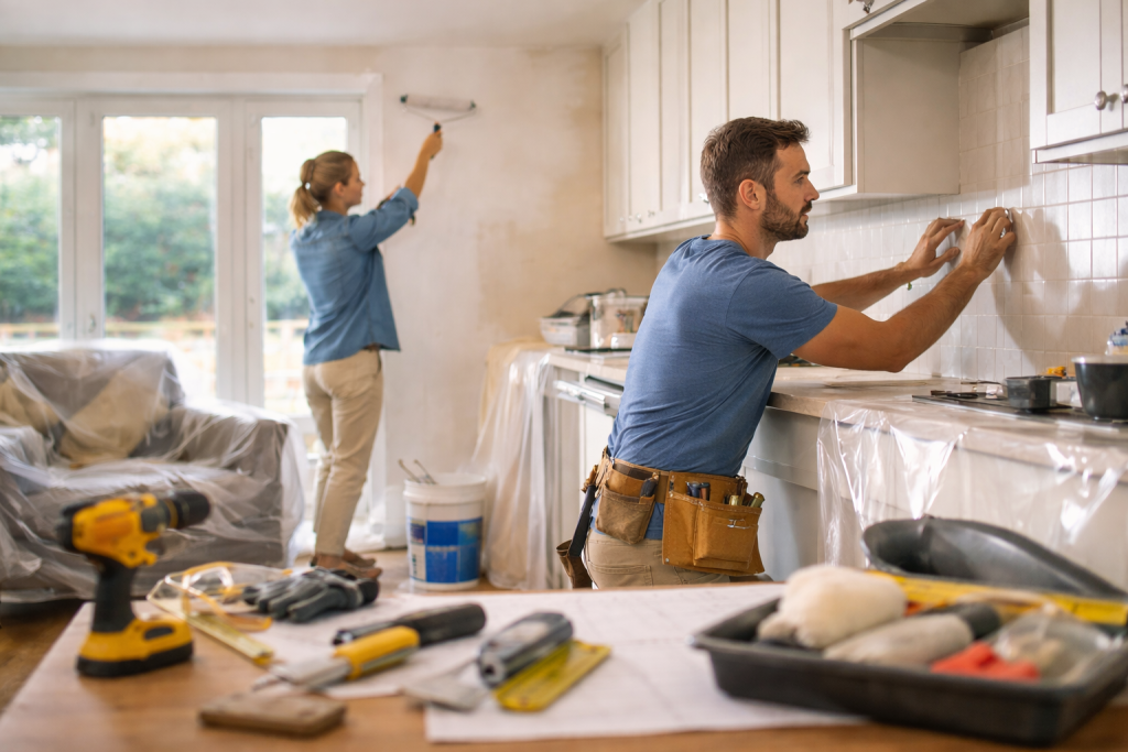 Working on the house