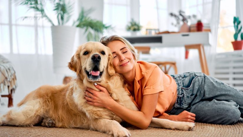 Girl with her dog